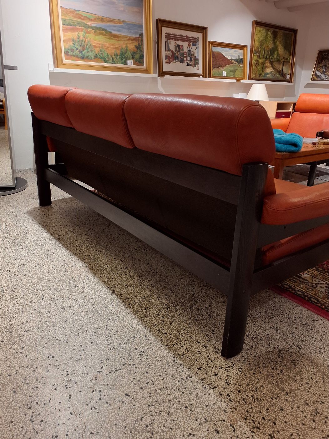 (4090) 3 pers. Lædersofa